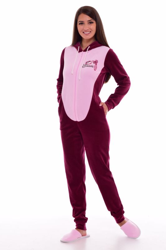 Women's pajamas Kigurumi Raccoon 1-155b (Bordeaux)