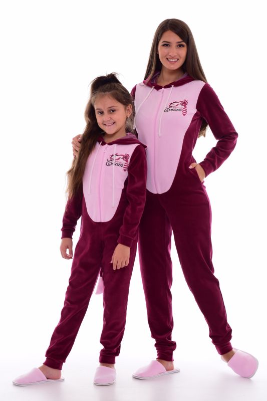 Women's pajamas Kigurumi Raccoon 1-155b (Bordeaux)